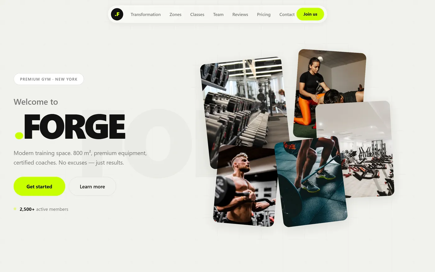 Website built for a fitness studio