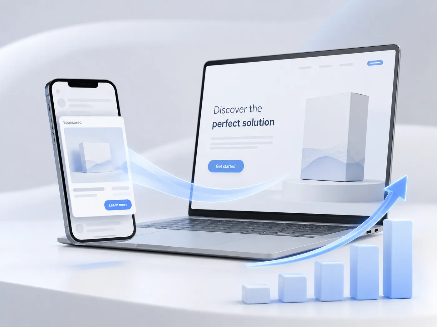 Ad leading to a fast landing page with rising results